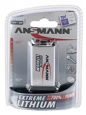 9V Batterie ANSMANN 6LR61 9V-Block Extreme Lithium 1er Pack