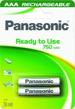 AAA Akkus PANASONIC 750 mAh LR03 Micro Rechargeable Dect Accu 2er Pack
