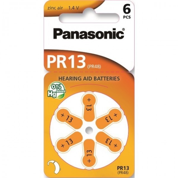 Typ 13 Hörgerätebatterien PANASONIC PR13 PR48 6er Pack