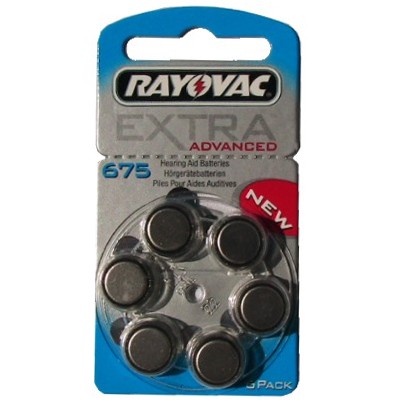 Typ 675 Hörgerätebatterien RAYOVAC Extra Advanced R675AE PR44 6er Pack