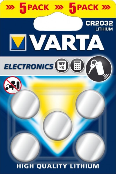 CR2032 VARTA Knopfzelle Lithium 5er Pack