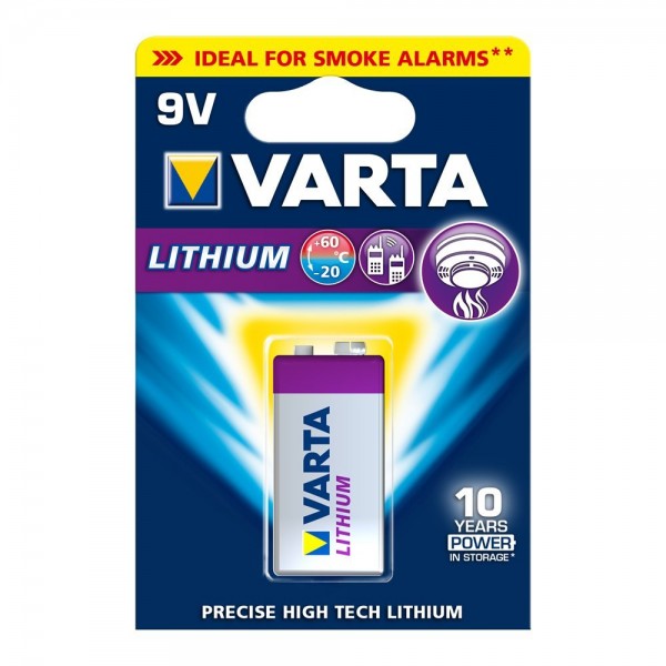 9V Batterie VARTA 6LR61 9V-Block Lithium 1er Pack
