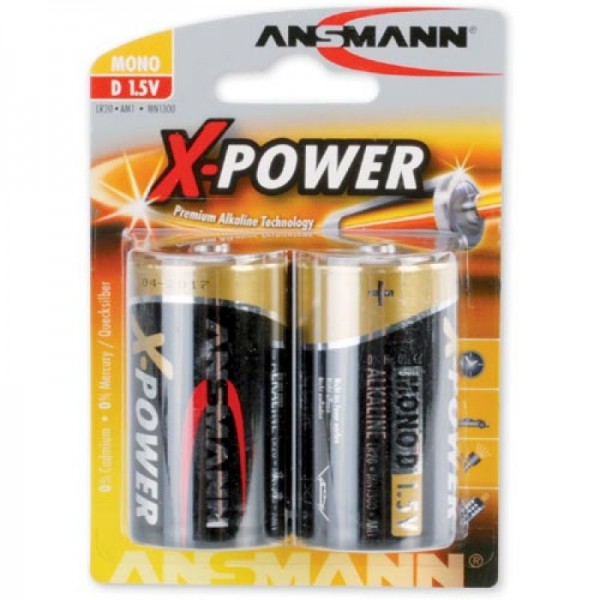 Monozellen ANSMANN LR20 Mono-D X-Power Alkaline 2er Pack