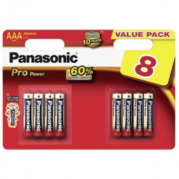 AAA Batterien PANASONIC LR03 Micro Pro Power 8er Pack