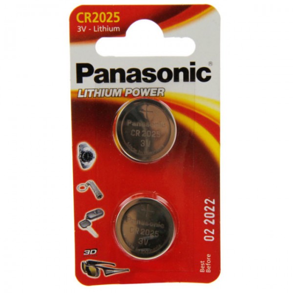 CR2025 PANASONIC Knopfzelle Lithium 2er Pack