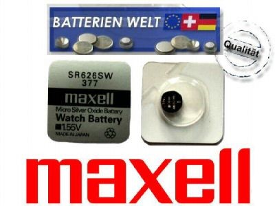 1 x Maxell 376 SR626W SR66 Silberoxid Batterie Uhren Batterie Knopfzelle NEU 