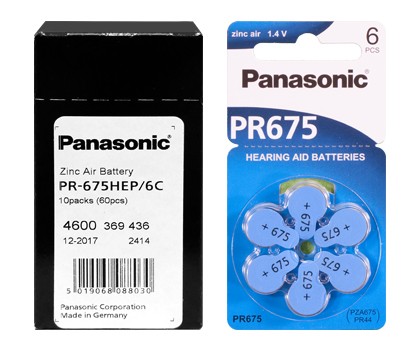 Typ 675 Hörgerätebatterien PANASONIC PR675 PR44 60er Pack