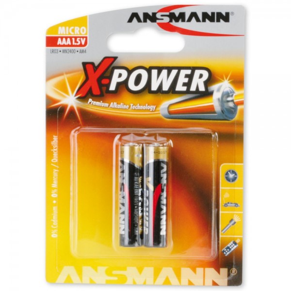 AAA Batterien ANSMANN LR03 Micro X-Power Alkaline 2er Pack