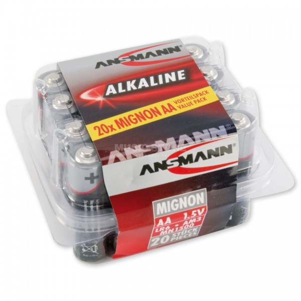AA Batterien ANSMANN LR06 Mignon RED Alkaline 20er Box